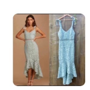 Sage dress lace